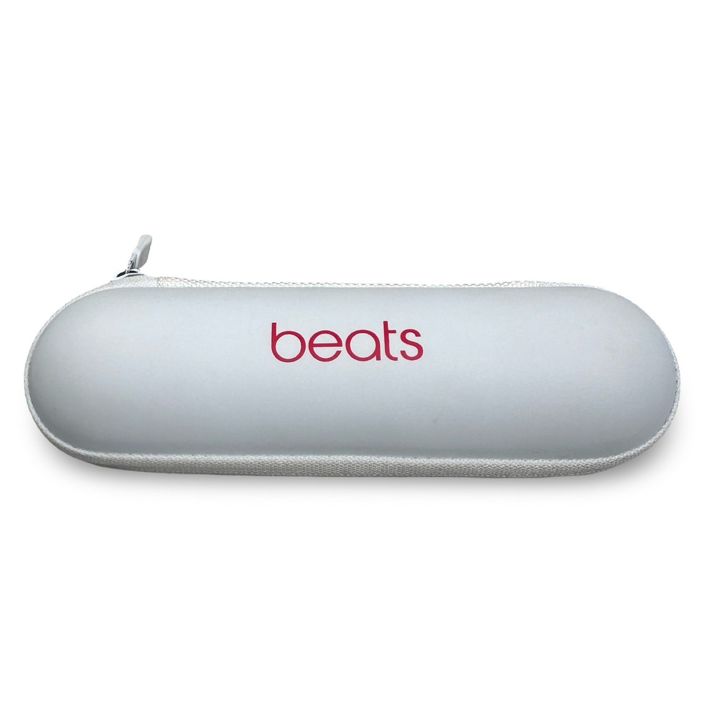Beats by‎ Dre Pill Replacement Protective Headphone Carrying Case White Red Logo